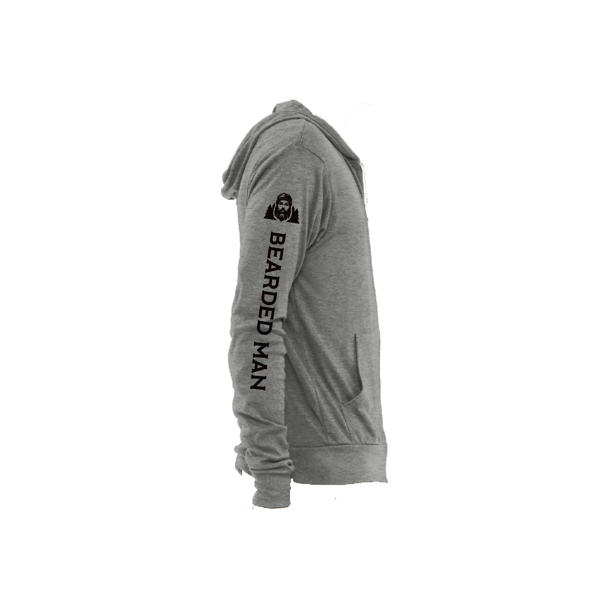 Grey Lightweight Full Zip Hoodie